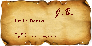 Jurin Betta névjegykártya